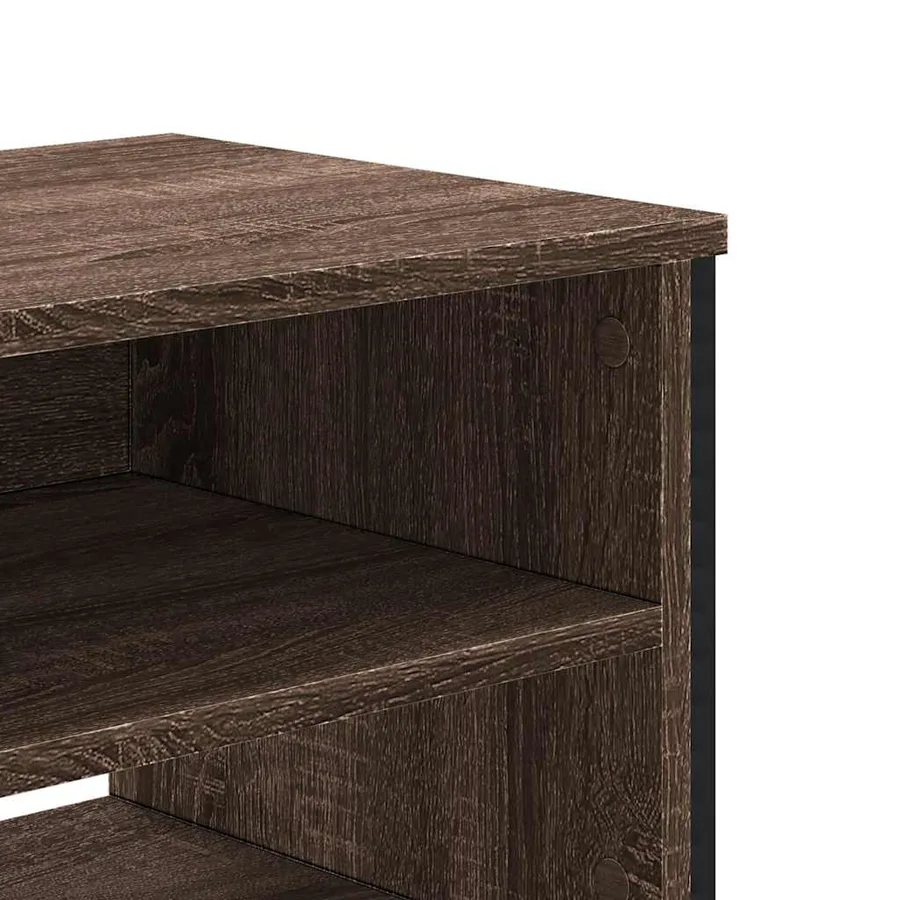 Meuble TV chêne marron 122x34x41 cm bois d'ingénierie - 7
