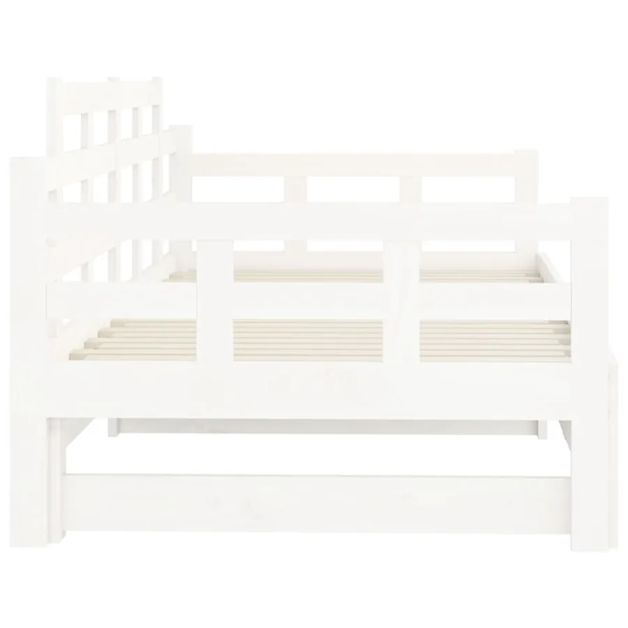 Lit coulissant sans matelas blanc 2x(90x190) cm - 11