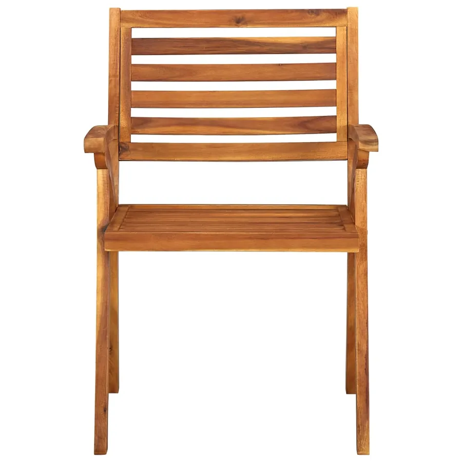 Chaises de jardin lot de 3 Bois d'acacia solide - 2