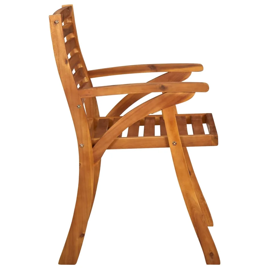 Chaises de jardin lot de 3 Bois d'acacia solide - 4