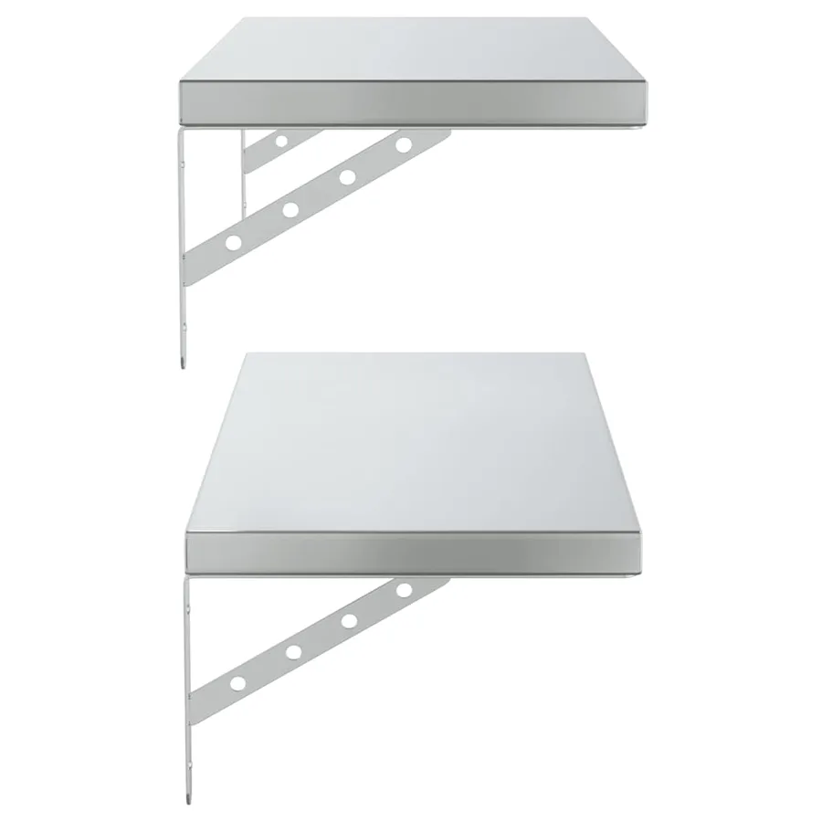 Étagères murales 2 pcs 75x30 cm argenté acier inoxydable - 6