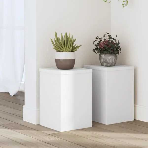Supports pour plantes 2 pcs blanc 20x20x30 cm bois d'ingénierie
