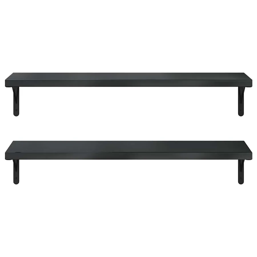 Étagères murales 2 pcs 100x30 cm noir acier inoxydable - 5