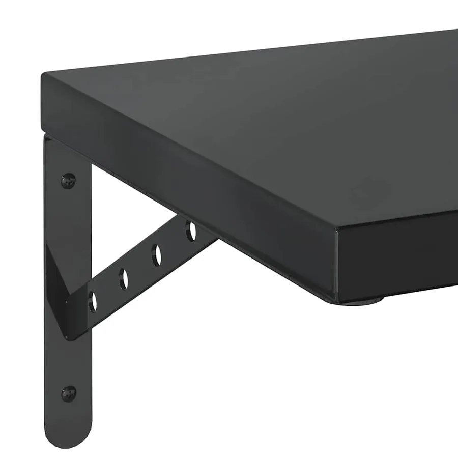 Étagères murales 2 pcs 100x30 cm noir acier inoxydable - 8