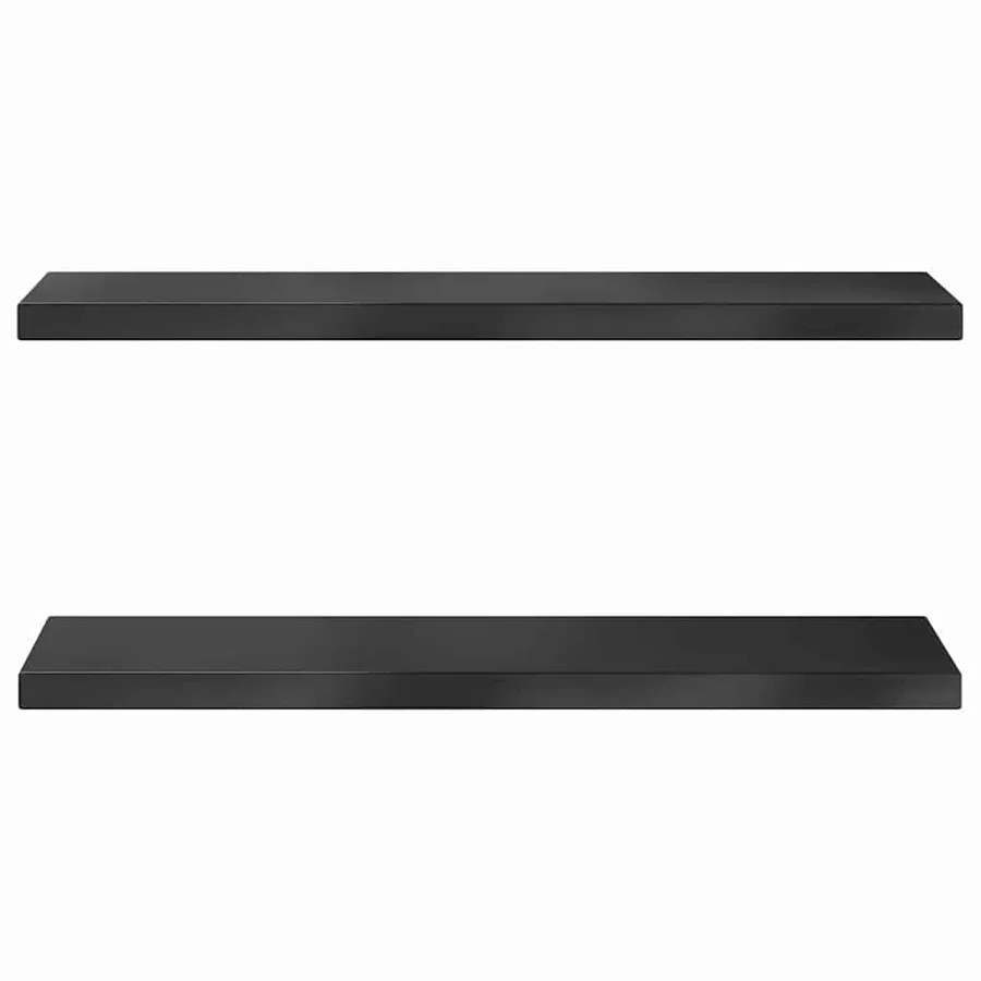 Étagères murales 2 pcs 75x23,5 cm noir acier inoxydable - 4