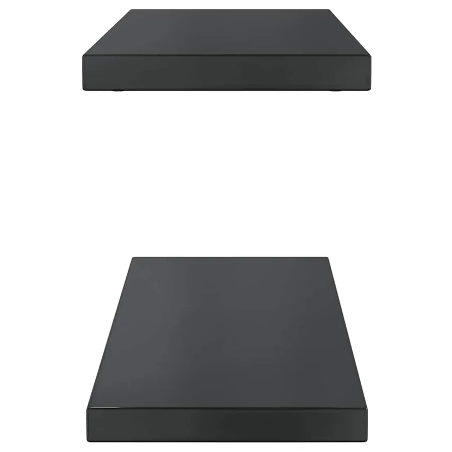 Étagères murales 2 pcs 75x23,5 cm noir acier inoxydable - 5