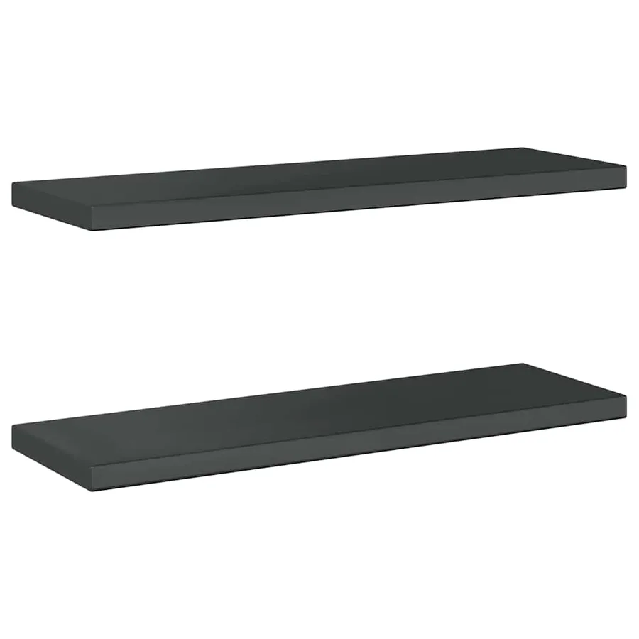 Étagères murales 2 pcs 75x23,5 cm noir acier inoxydable - 6