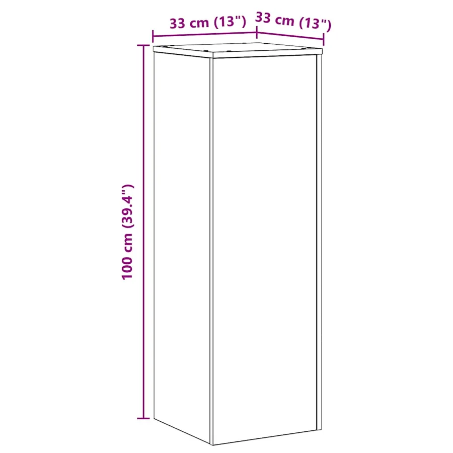 Support pour plantes 33x33x100 cm bois d'ingénierie - 9