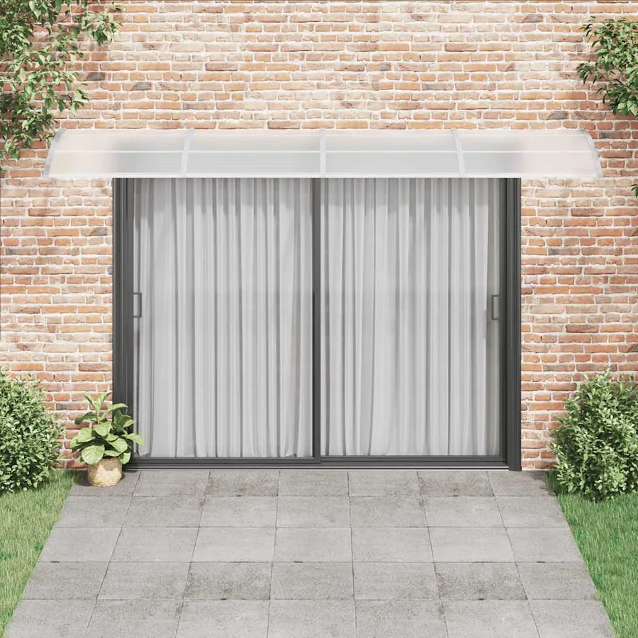 Auvent de porte gris 400 x 100 cm Polycarbonate - 3