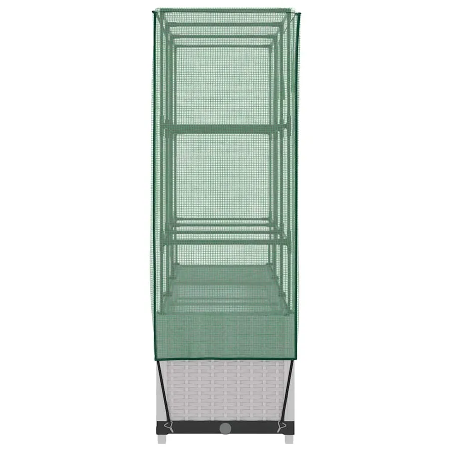 Jardinière surélevée avec housse aspect rotin 120x40x138 cm - 5