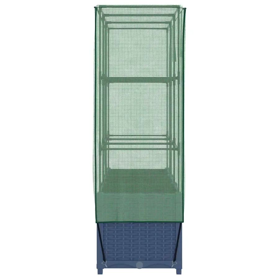 Jardinière surélevée avec housse aspect rotin 120x40x138 cm - 5