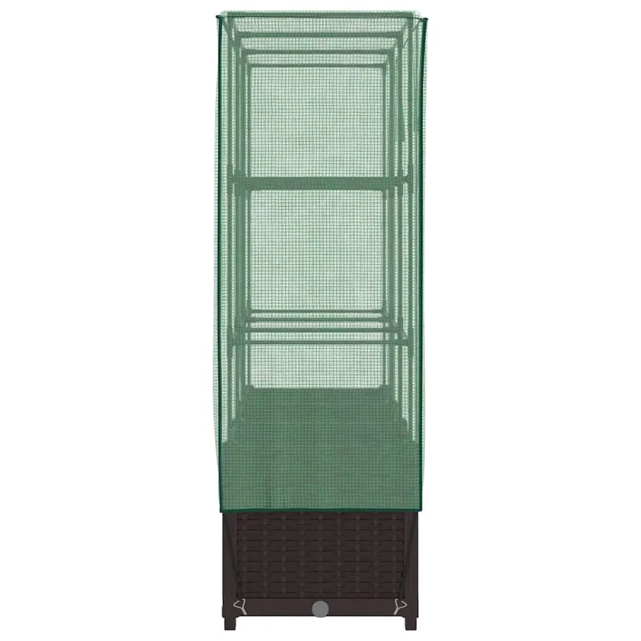 Jardinière surélevée avec housse aspect rotin 120x40x138 cm - 5