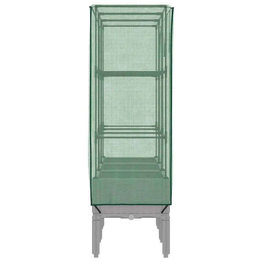Jardinière surélevée avec housse aspect rotin 120x40x140 cm - 5