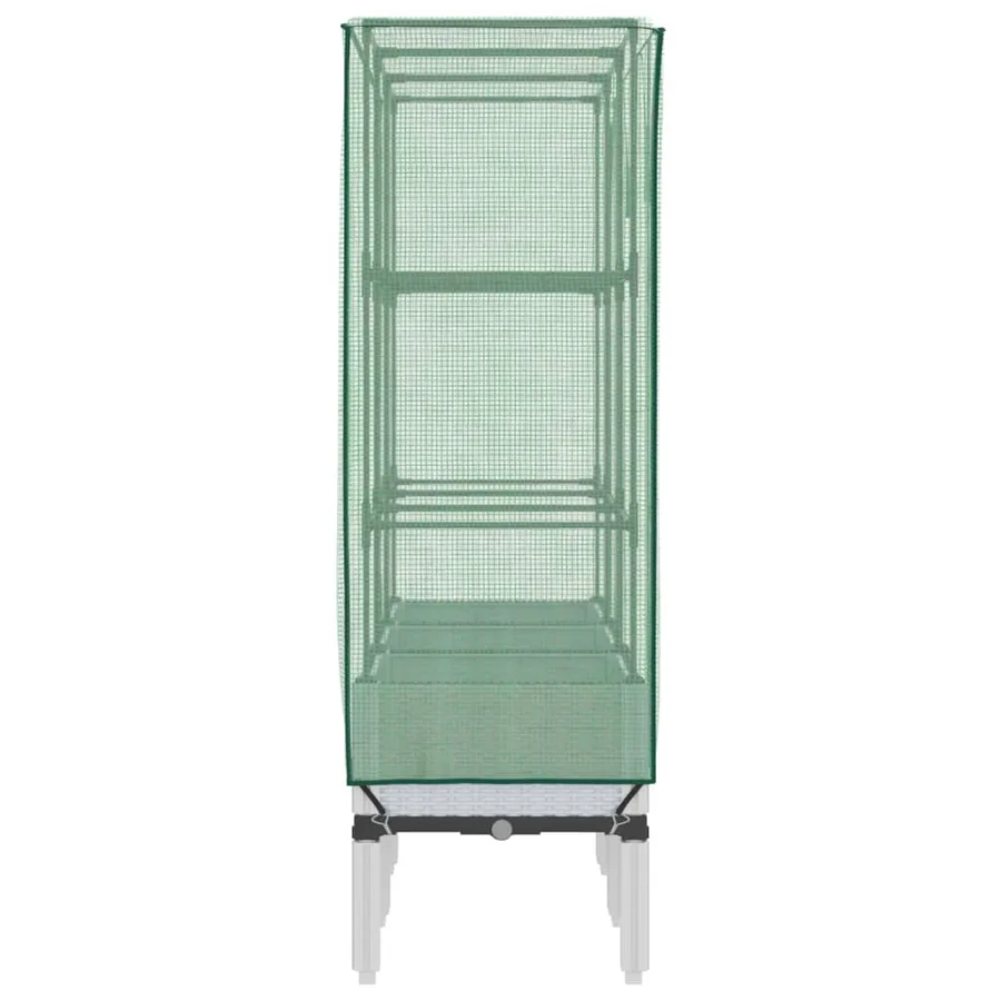 Jardinière surélevée avec housse aspect rotin 120x40x140 cm - 5