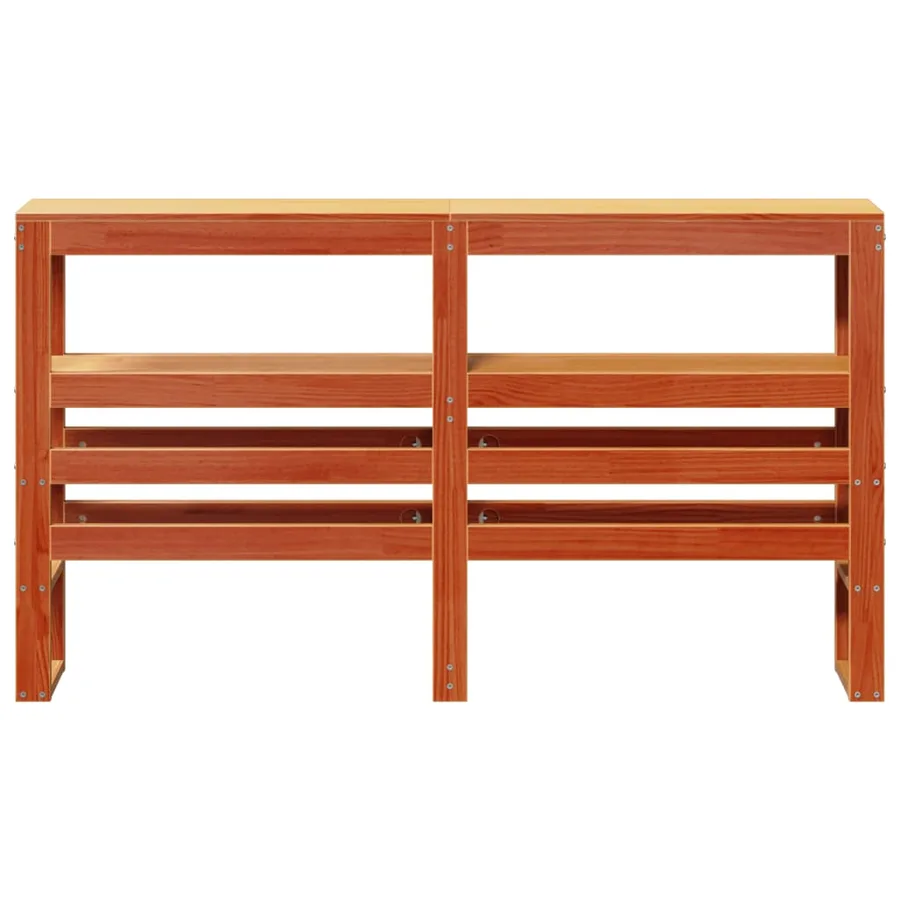 Tête de lit avec étagères marron cire 120 cm bois massif de pin - 3