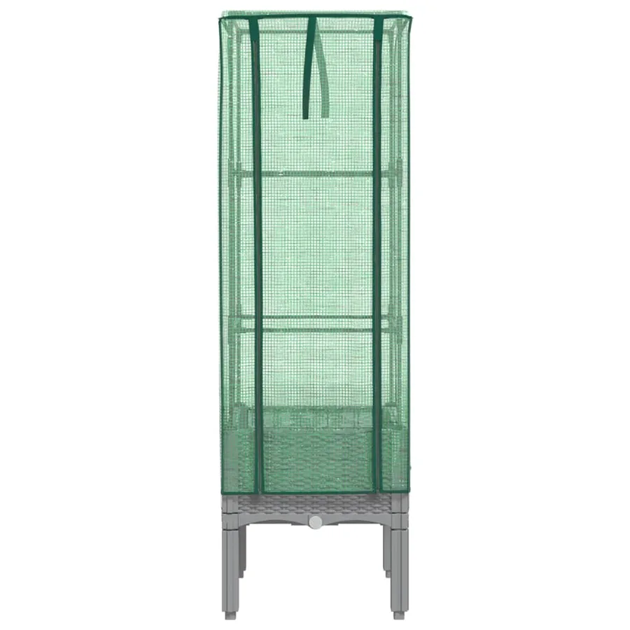 Jardinière surélevée avec housse aspect rotin 40x40x140 cm - 4