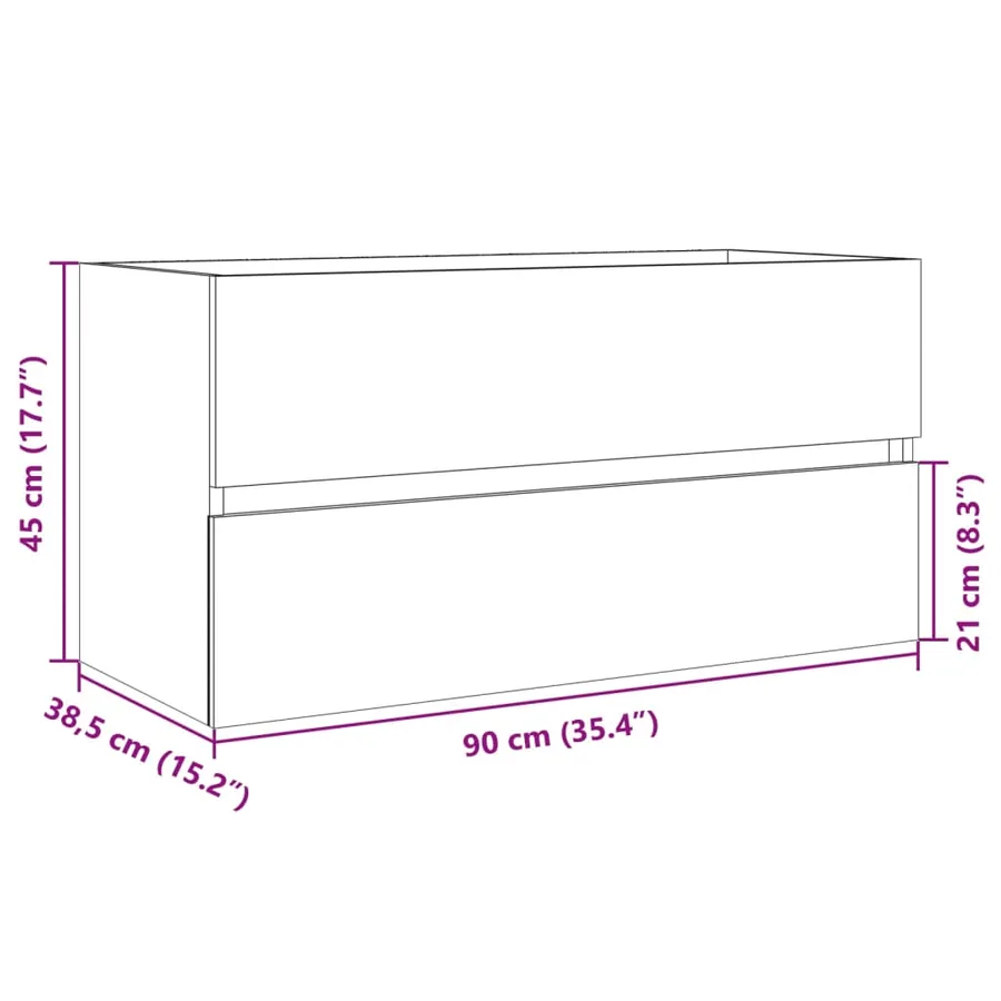 Armoire d'évier Chêne sonoma 90x38,5x45 cm Aggloméré - 11