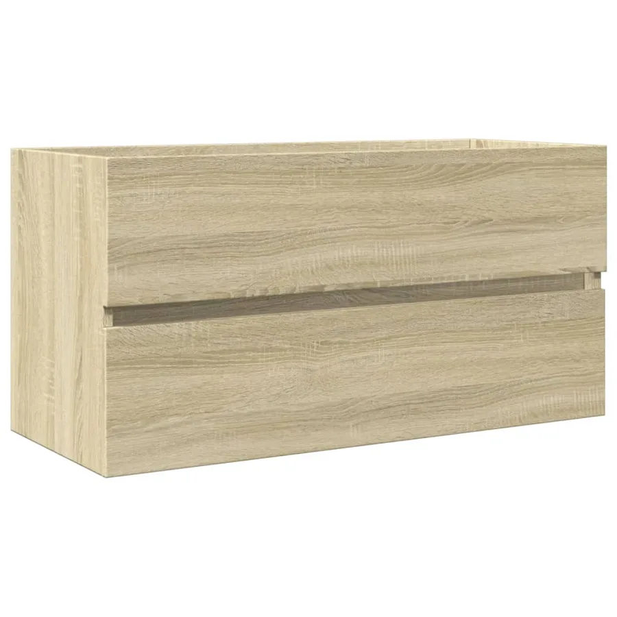 Armoire d'évier Chêne sonoma 90x38,5x45 cm Aggloméré - 2