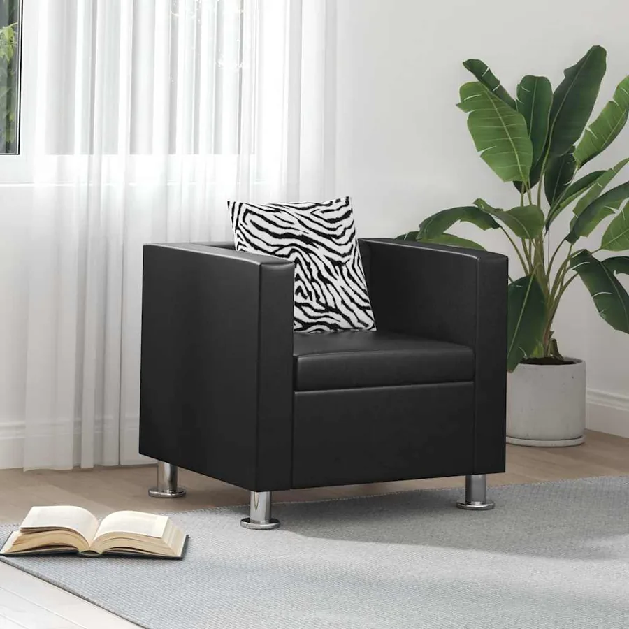 Fauteuil noir similicuir