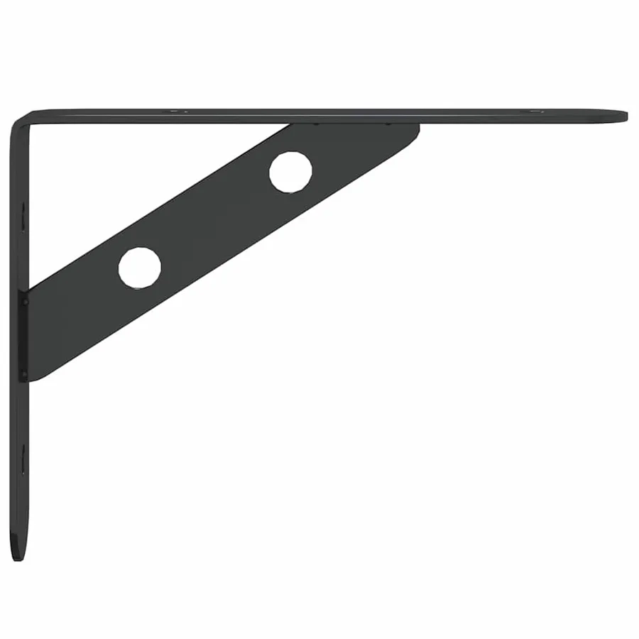 Supports d'étagères 4 pcs 15x2,5x11,5 cm noir acier inoxydable - 7