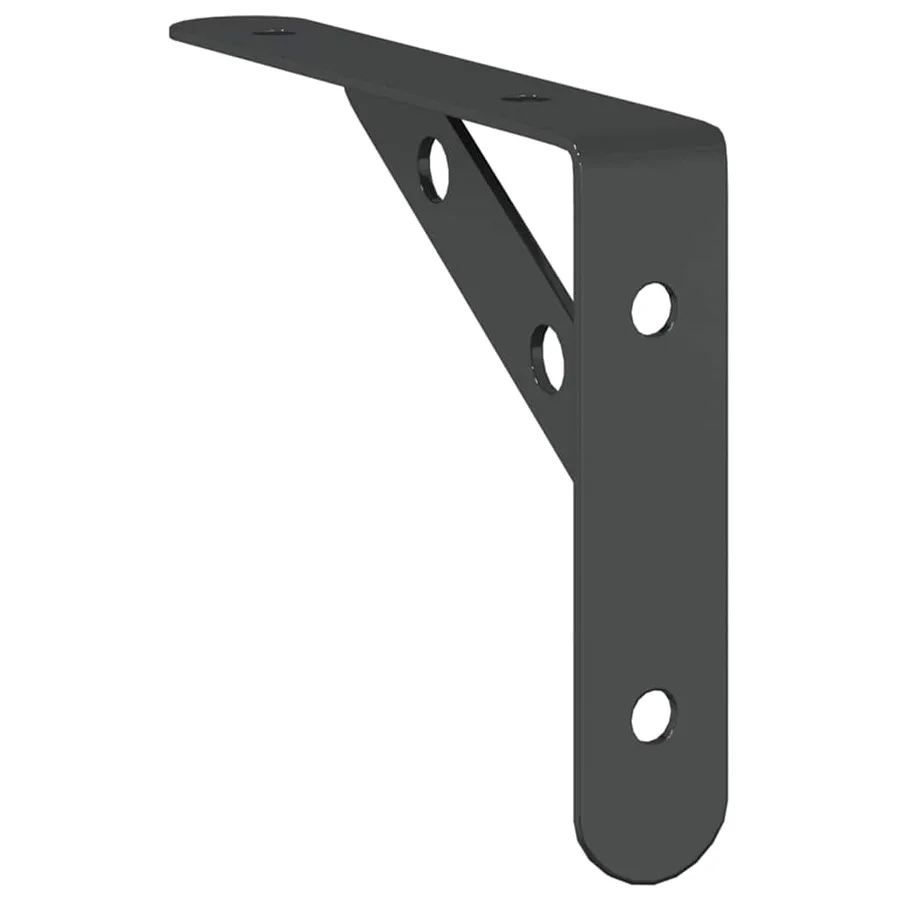Supports d'étagères 4 pcs 15x2,5x11,5 cm noir acier inoxydable - 8