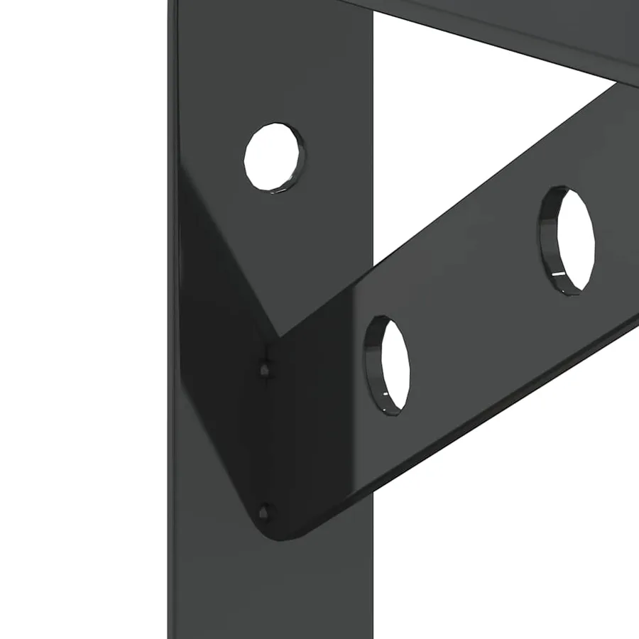 Supports d'étagères 4 pcs 15x2,5x11,5 cm noir acier inoxydable - 9