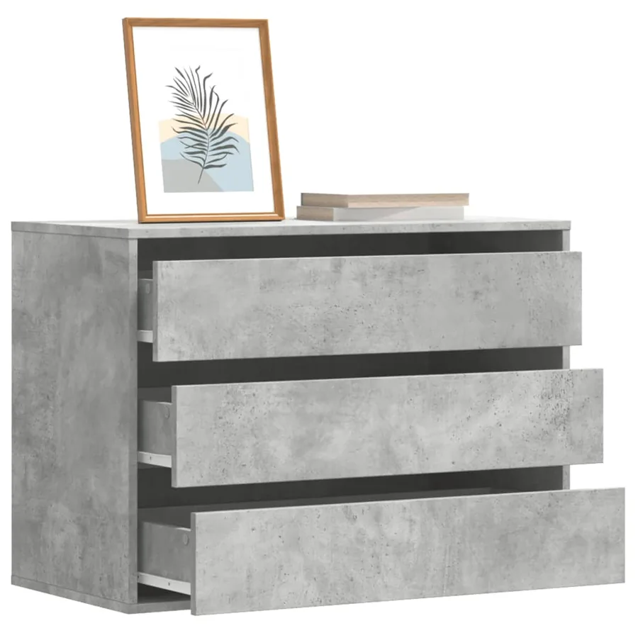 Commode d'angle gris béton 80x41x58 cm bois d'ingénierie