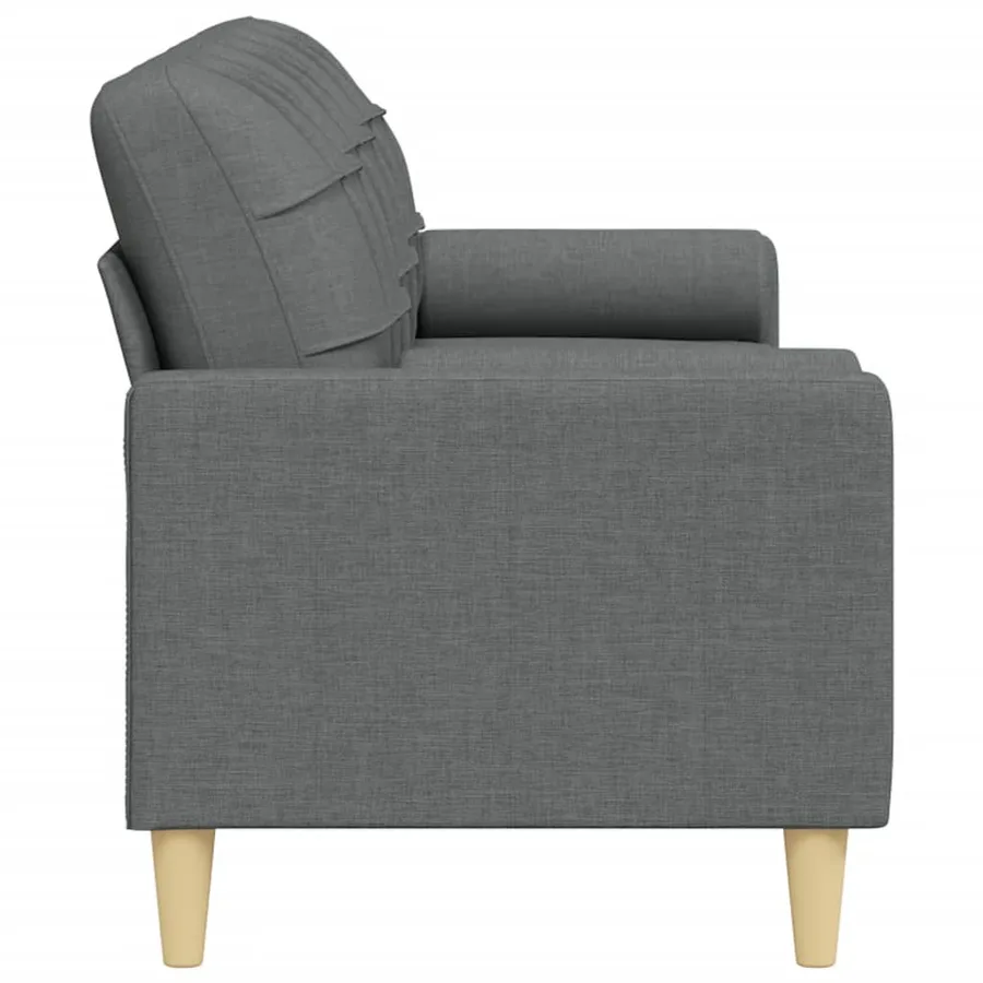 Canapé 3 places avec oreillers gris foncé 210 cm tissu - 4