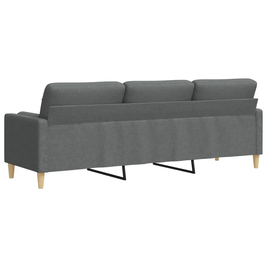 Canapé 3 places avec oreillers gris foncé 210 cm tissu - 5