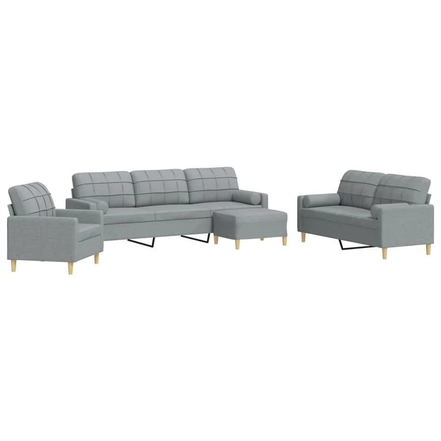 Ensemble de canapés 4 pcs repose-pied et coussins décoratifs - 2