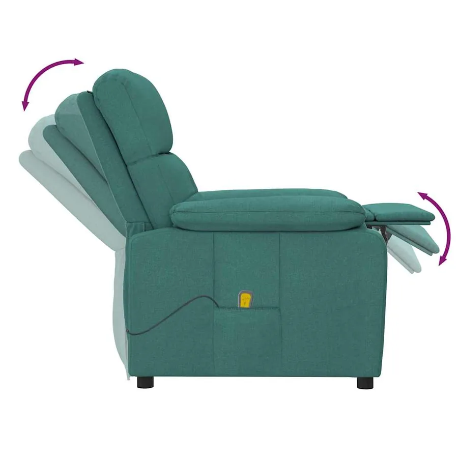 Fauteuil de massage Vert foncé Tissu - 6