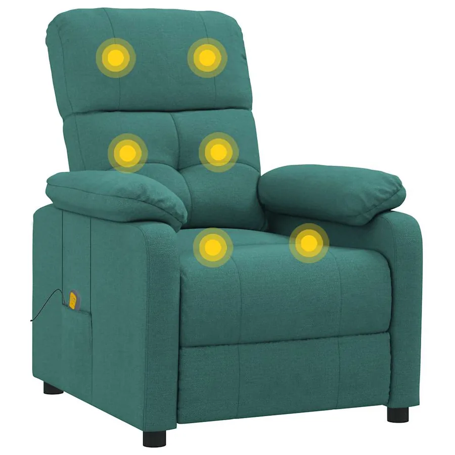 Fauteuil de massage Vert foncé Tissu - 7