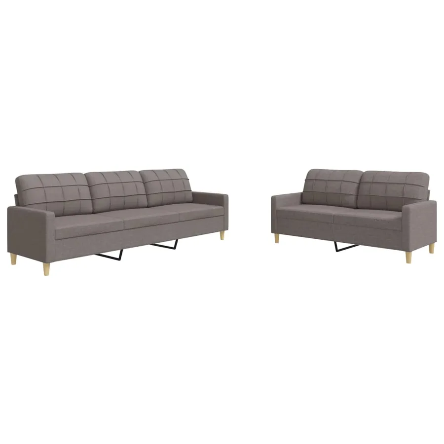 Ensemble de canapés 2 pcs taupe tissu - 2