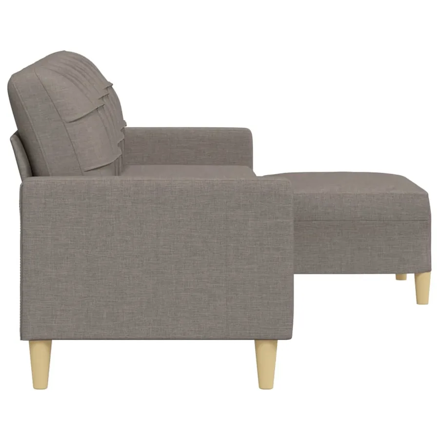 Canapé à 3 places avec repose-pieds Taupe 210 cm Tissu - 4