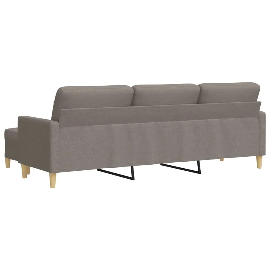 Canapé à 3 places avec repose-pieds Taupe 210 cm Tissu - 5