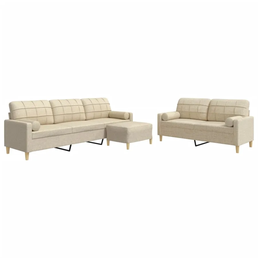 Ensemble de canapés 3 pcs repose-pied et coussins décoratifs - 2