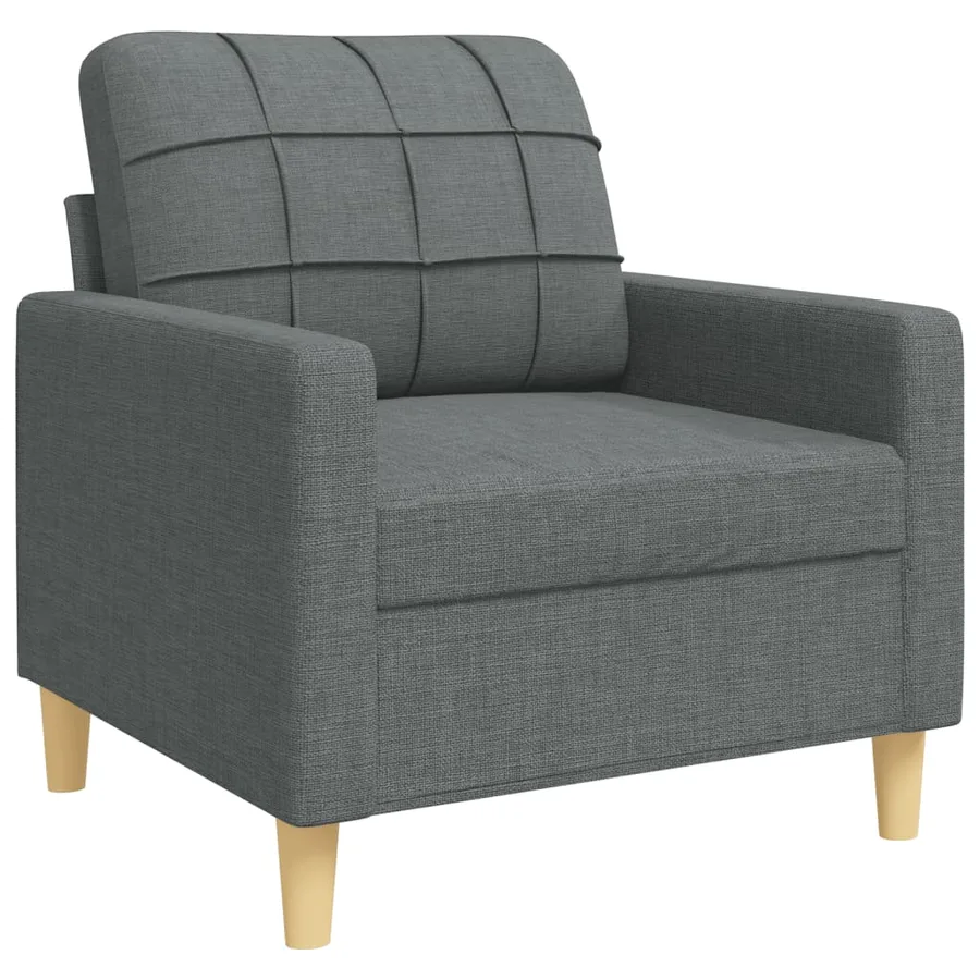 Ensemble de canapés 4 pcs avec repose-pied gris foncé tissu - 4