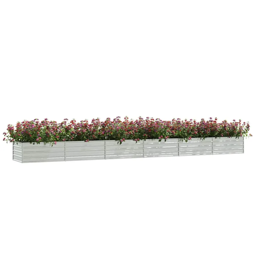 Lit surélevé de jardin 600x80x45 cm Acier galvanisé Argenté - 3