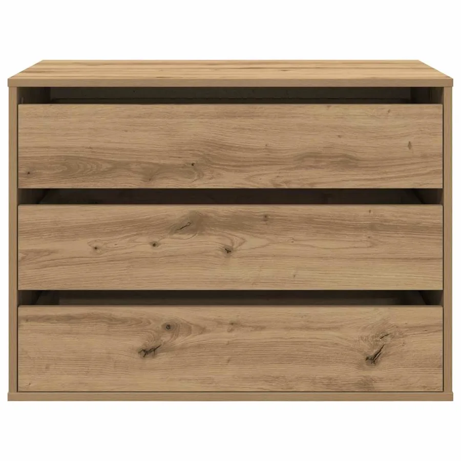 Commode d'angle chêne artisanal 80x41x58 cm bois d'ingénierie - 4