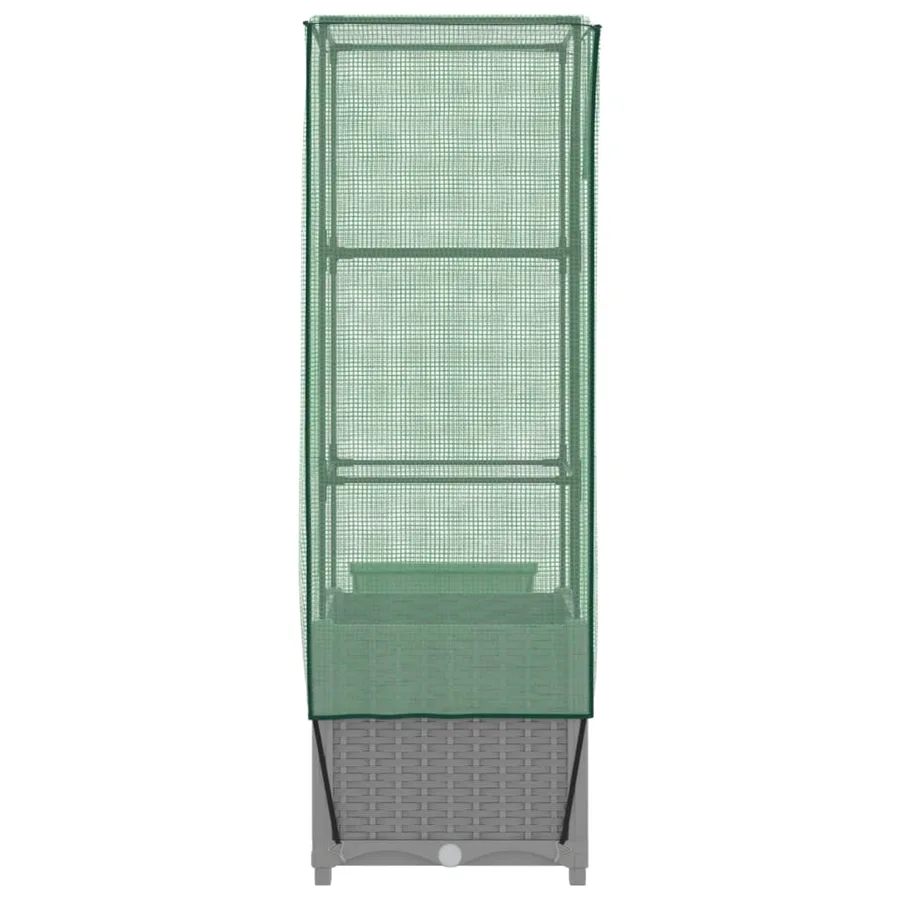 Jardinière surélevée avec housse aspect rotin 40x40x139 cm - 5
