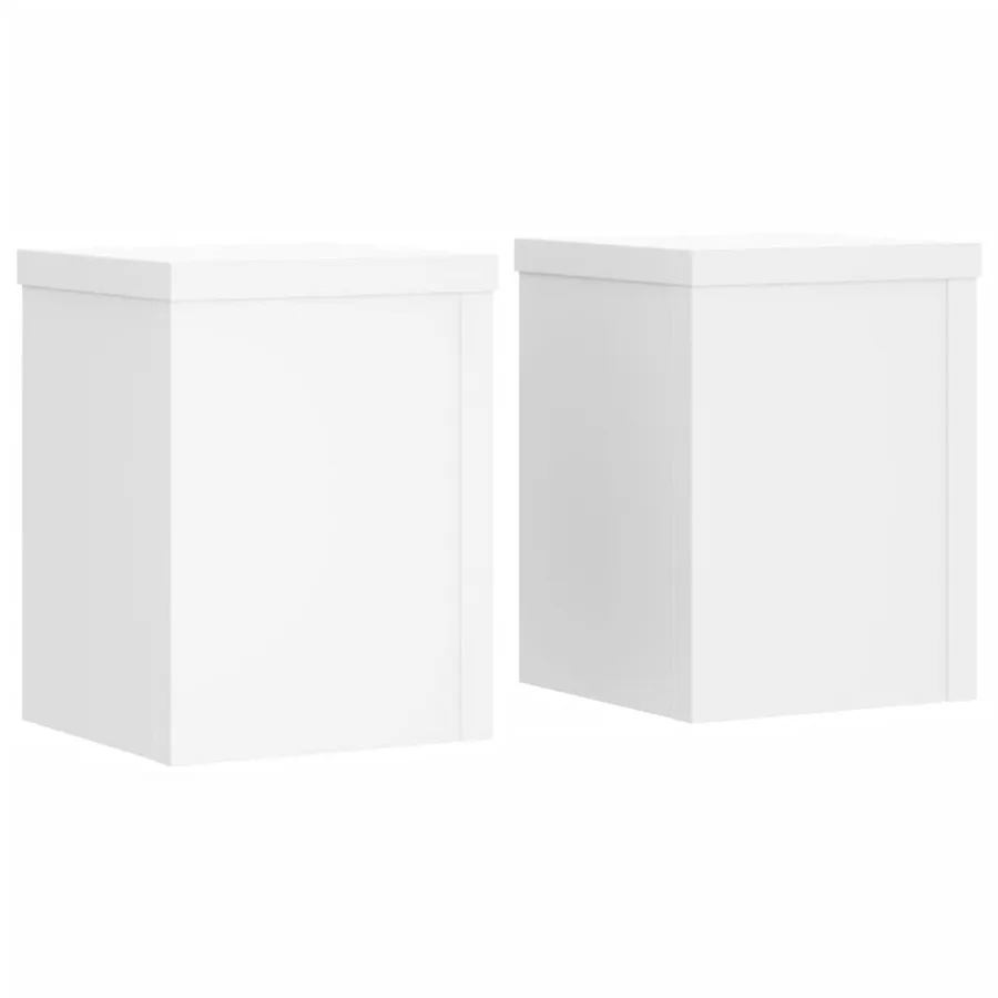 Supports pour plantes 2 pcs blanc 15x15x20 cm bois d'ingénierie - 2