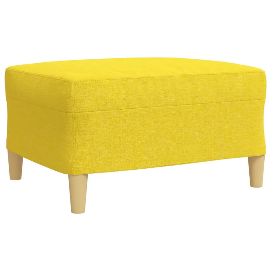 Ensemble de canapés 3 pcs avec repose-pied jaune clair tissu - 6