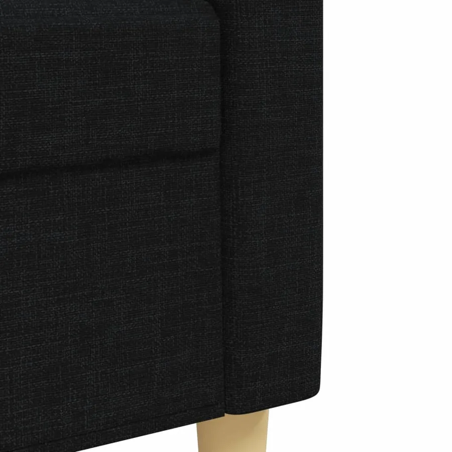 Ensemble de canapés 2 pcs avec coussins décoratifs noir tissu - 7