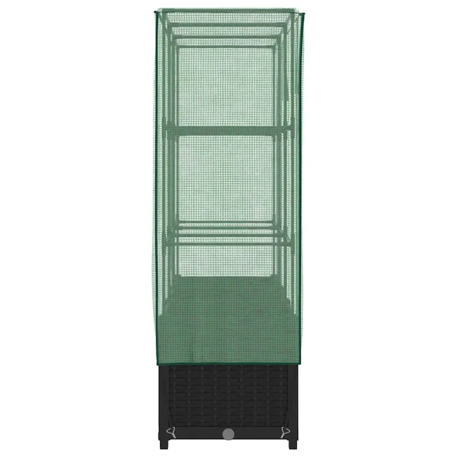 Jardinière surélevée avec housse aspect rotin 120x40x138 cm - 5