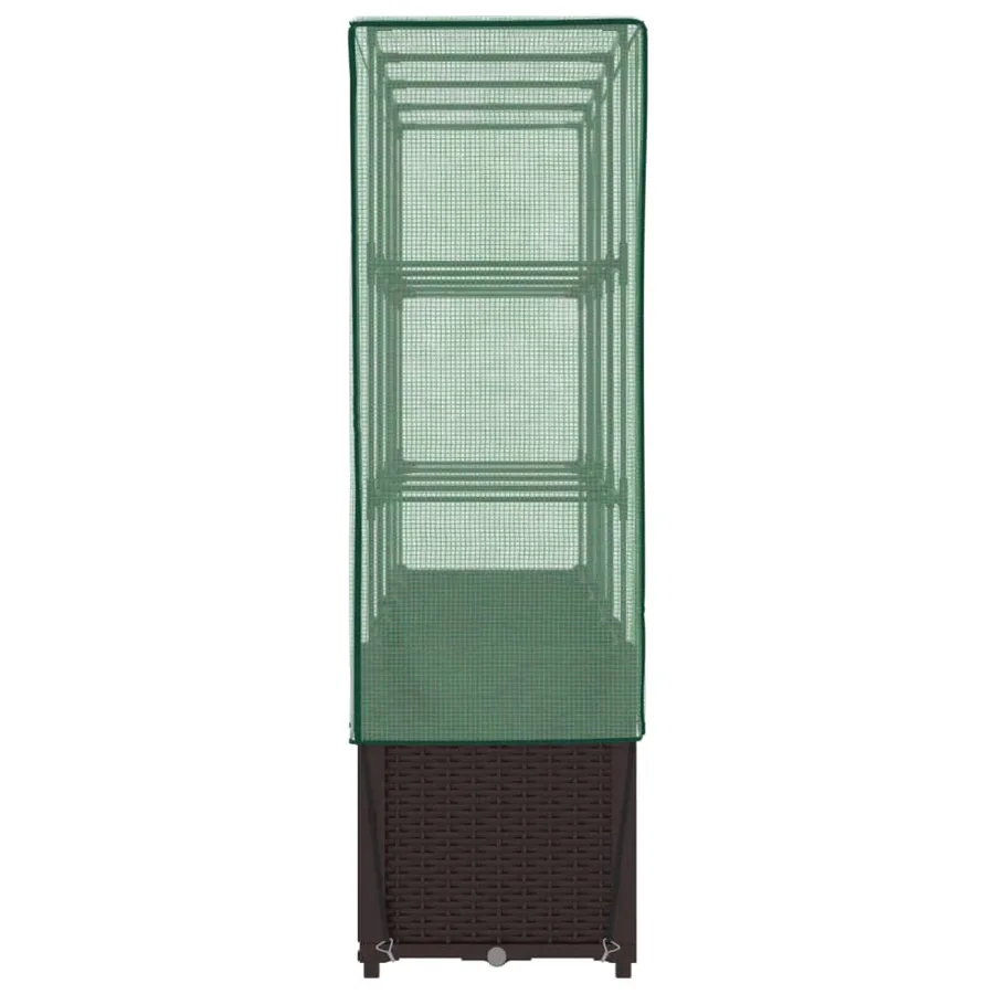 Jardinière surélevée avec housse aspect rotin 160x40x153 cm - 5