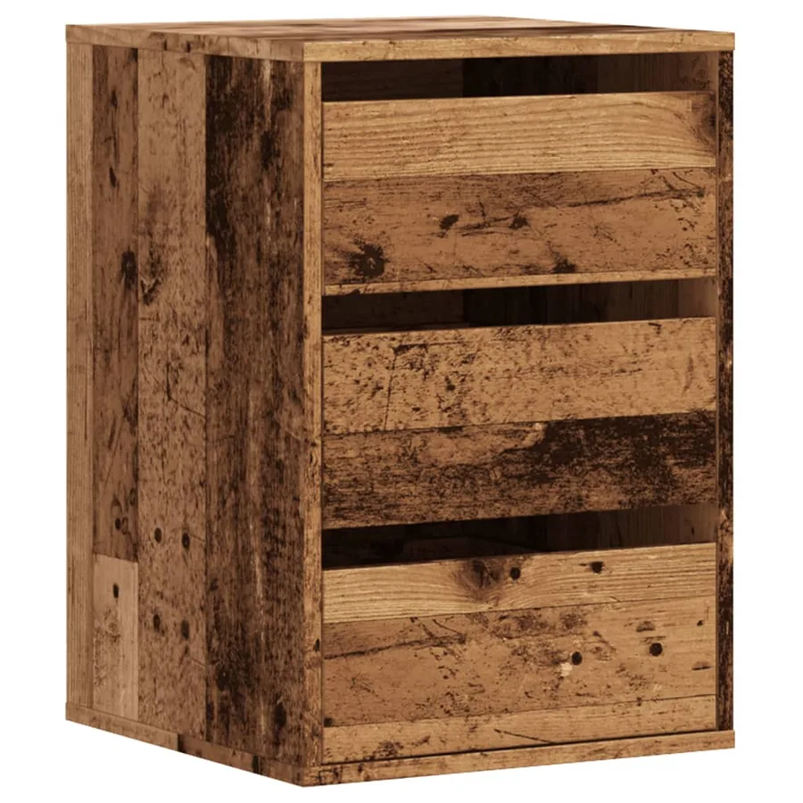 Commode d'angle vieux bois 40x41x58 cm bois d'ingénierie - 2