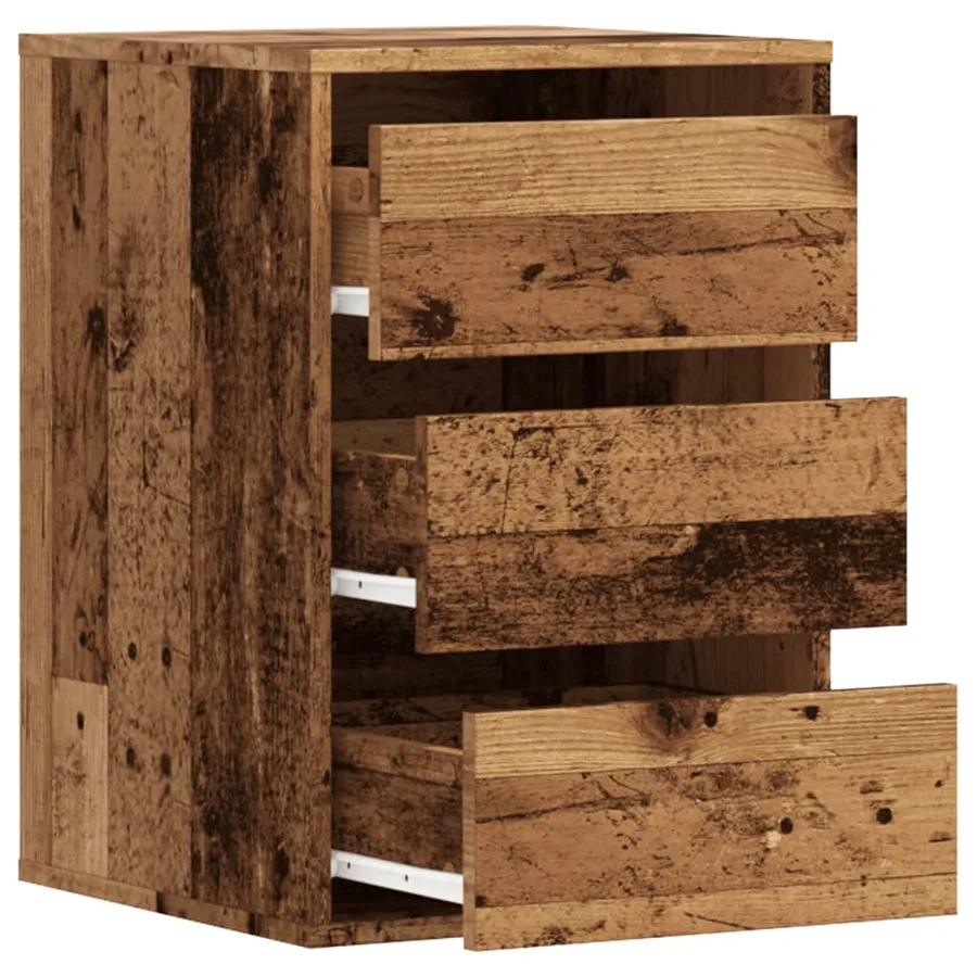 Commode d'angle vieux bois 40x41x58 cm bois d'ingénierie - 5