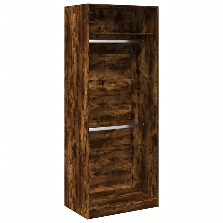 Garde-robe chêne fumé 80x50x200 cm bois d'ingénierie - 2