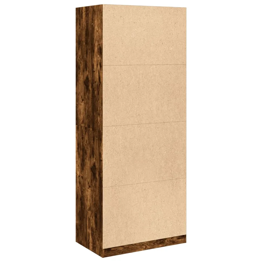 Garde-robe chêne fumé 80x50x200 cm bois d'ingénierie - 6