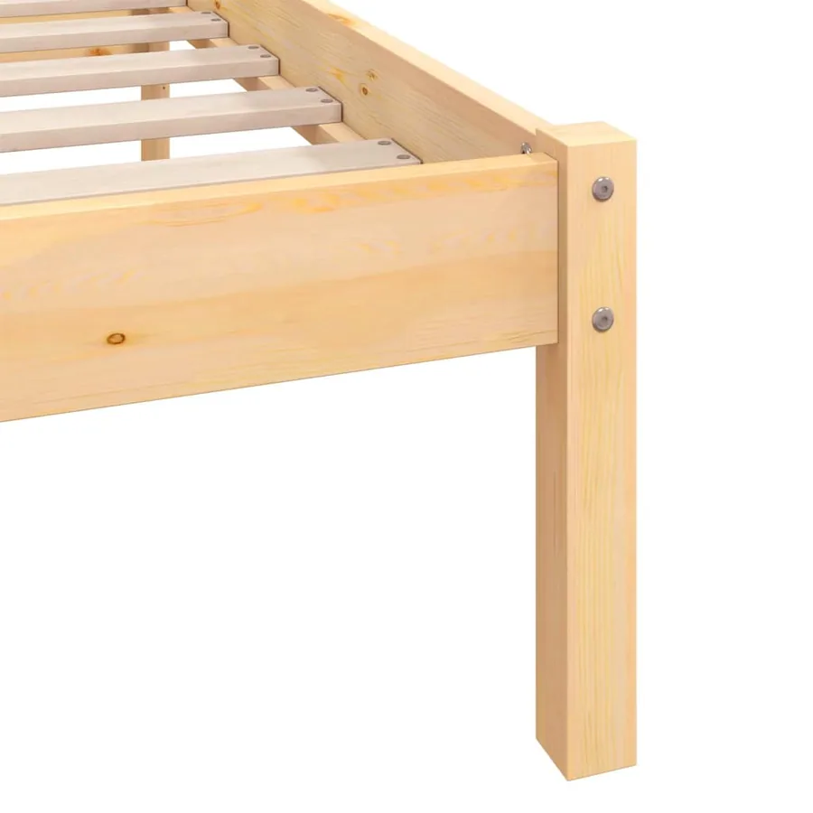 Cadre de lit sans matelas bois massif - 8